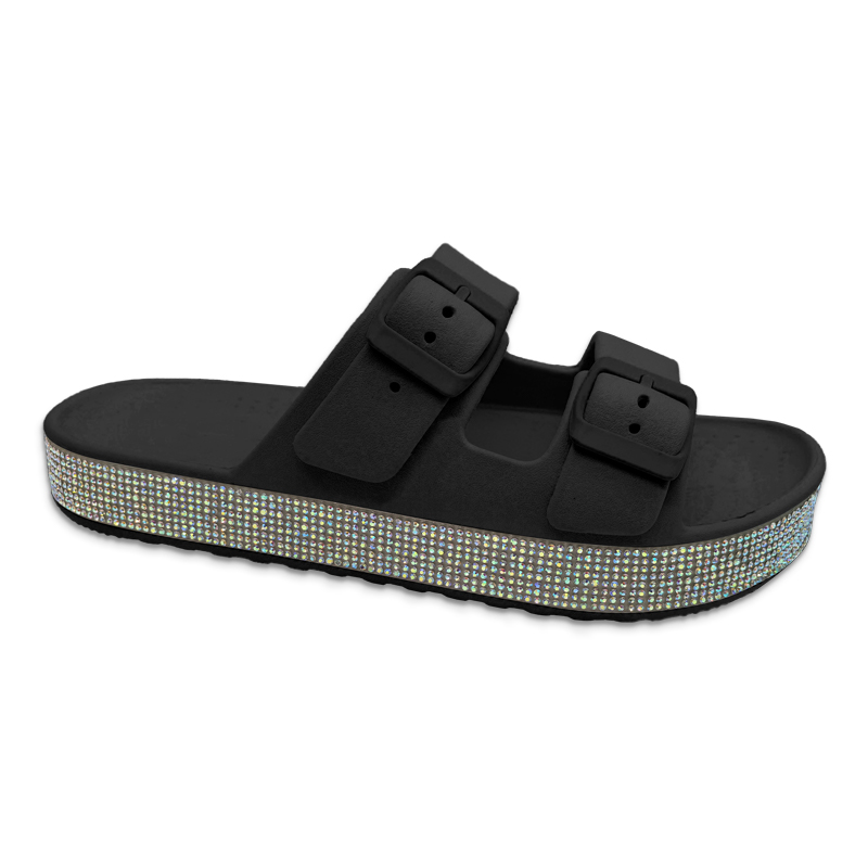 Women's EVA Slippers with Adjustable Slip on Double Buckle Women Outdoor Casual Summer Slippers