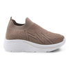 Women's Knit Upper Casual Shoes with PVC Injection Outsole Solid Color Thick Soled Shoes