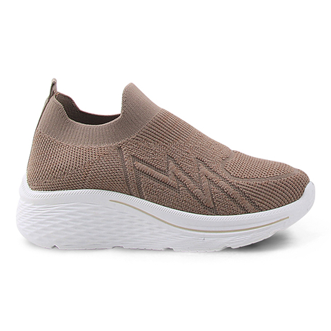 Women's Knit Upper Casual Shoes with PVC Injection Outsole Solid Color Thick Soled Shoes