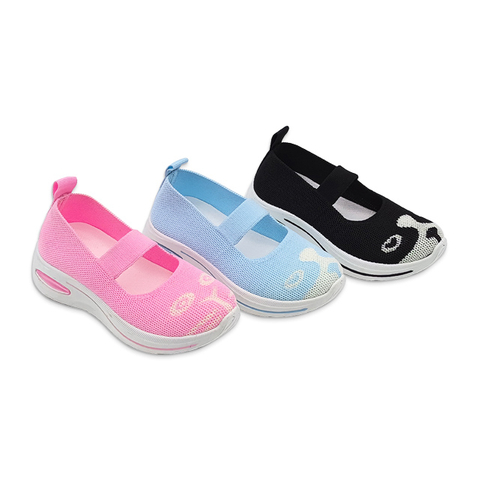 Kid's Injection Shoes Flying Knitted Mesh Thick Soled Cute Casual Walking Shoes
