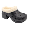 Women's EVA Shoes Garden Clogs Winter Cotton Slippers High-heeled Increase Height Warm Woolen Shoes