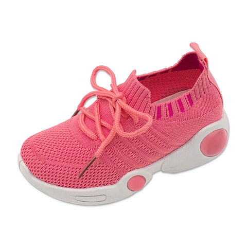 Kid's Injection Shoes Knitted Outdoor Lace-up Shoes Casual Sports Thick Soled Shoes