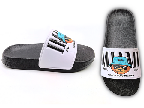 Men's EVA Shoes Color Block Trendy Bear Decorative Slippers