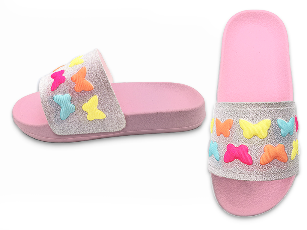 Women's EVA Shoes Solid Color Sequin Butterfly Decorative Slippers