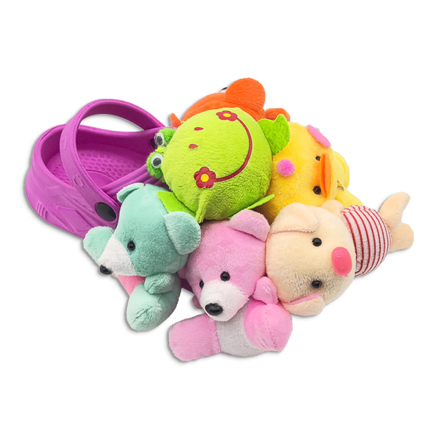 EVA Kids Clogs Sandals with Cute Dolls on The Shoe Upper for Girls And Boys Non-slip Shoes Children Slippers