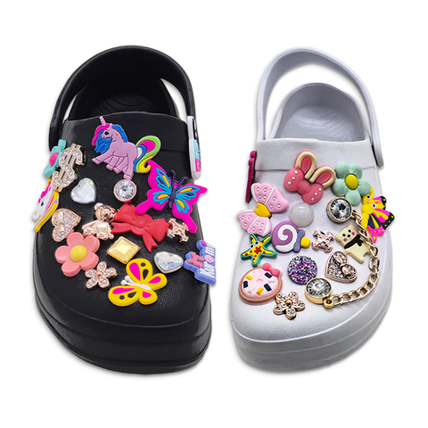 EVA Women’s Shoes Outdoor Girls Garden Shoes Fashion Waterproof Unisex Classic with Arious Accessories on The Shoe Upper