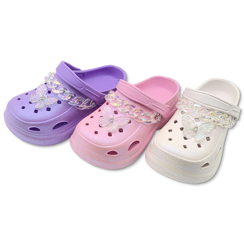 Fashion Children’s EVA Slides Shoes with Glitter Powder Super Stylish Summer Beach Slippers For Girls