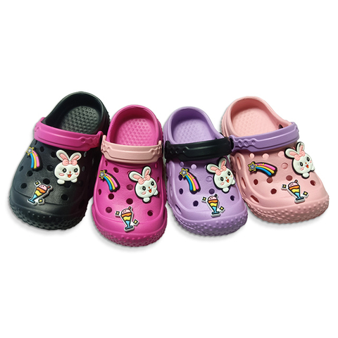 EVA Children Shoes Summer Baby Girls Slippers with Cartoon Design Rubber Patch Around The Upper