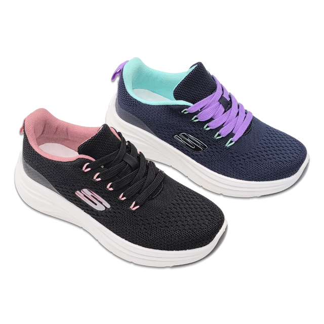 Women Shoes Casual Sneakers Mesh Fabric Upper PVC Injection Shoes Two-tone