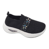 Kid's Injection Shoes Knitted Outdoor Breathable Shoes Casual with Shoe Upper Rhinestone Thick Soled Shoes