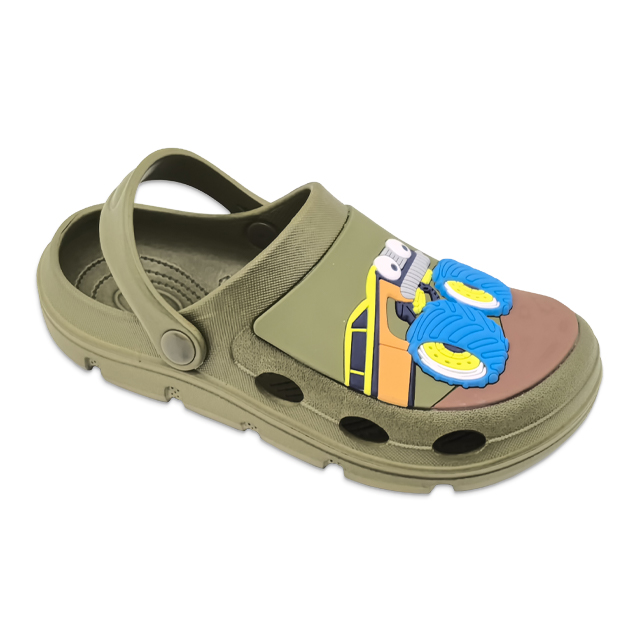 Children's EVA Shoes Solid Color Waterproof Cartoon Car Decoration Slippers