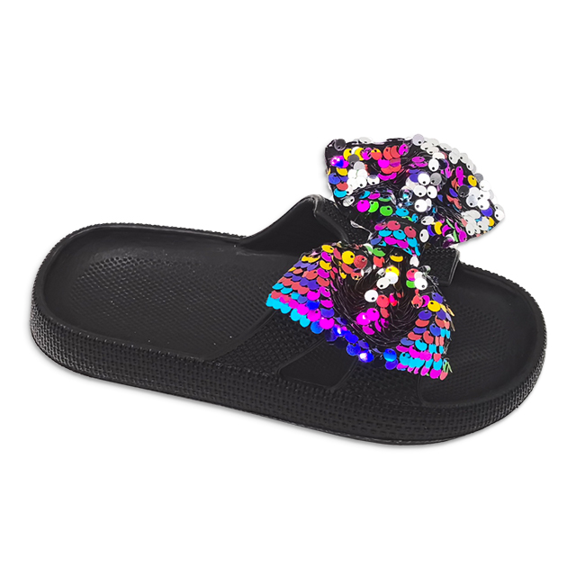 Kids EVA Slippers Cute Shining Bowknot Accessories Slippers Solid Color Home Classic For Girls