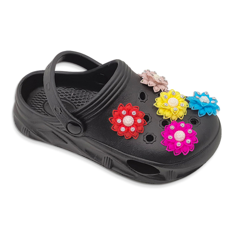 kid's EVA clog shoes cute clogs shoes for girls Non-Slip outdoor Shoes with Flower decoration
