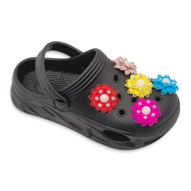 kid's EVA clog shoes cute clogs shoes for girls Non-Slip outdoor Shoes with Flower decoration