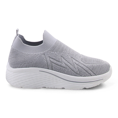 Women's Knit Upper Casual Shoes with PVC Injection Outsole Solid Color Thick Soled Shoes
