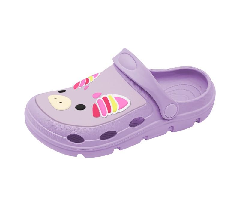Children's EVA Shoes Solid Color Waterproof Cartoon Little Cow Decoration Slippers