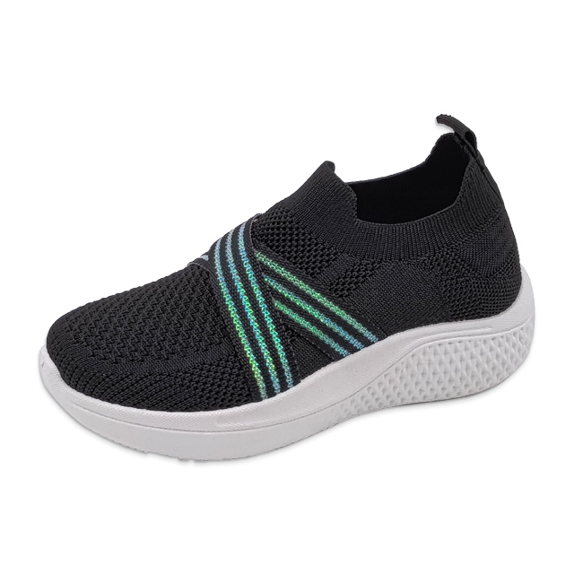Children's Injection Shoes Flying Knitted Mesh Girls Casual Walking Shoes With Thick Soled