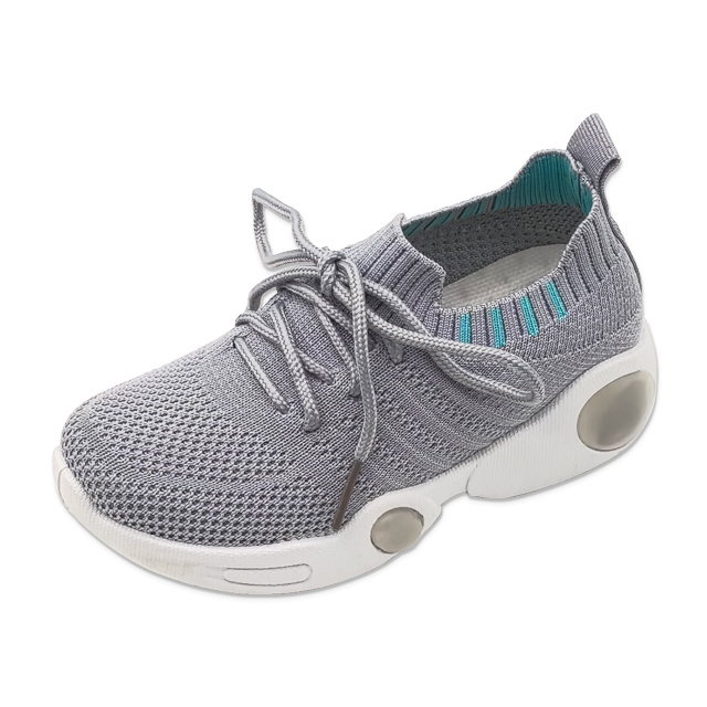 Kid's Injection Shoes Knitted Outdoor Lace-up Shoes Casual Sports Thick Soled Shoes