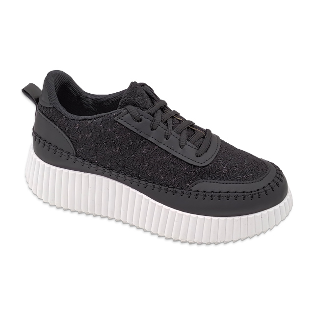 Women's Injection Sneaker Print Shoes with Lace-up Platform Thick Soled Walking Shoes