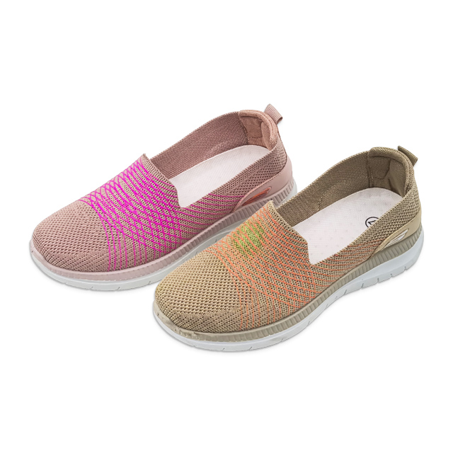 Women's Injection Shoes Solid Color Walking Shoes Casual Knitted Shoes