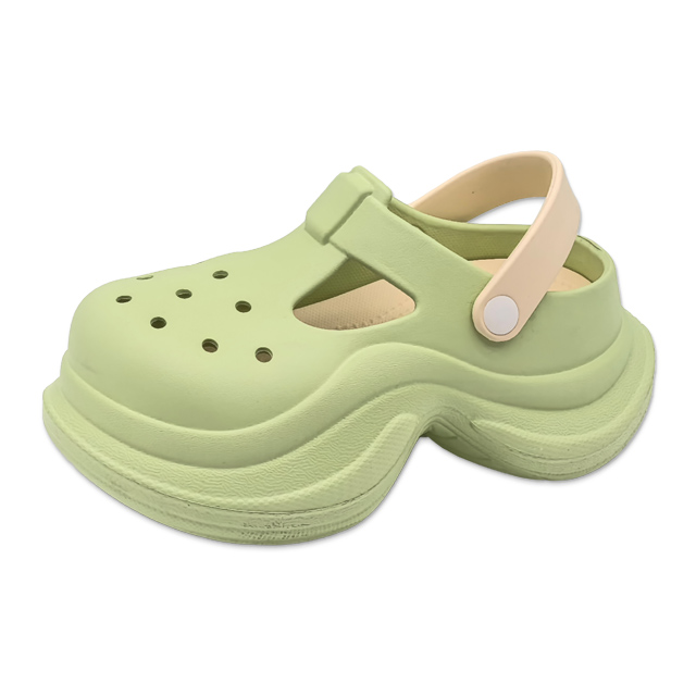 Women's EVA Garden Shoes outside Wear Anti-slip Thick Soled Contrast Color Shoes