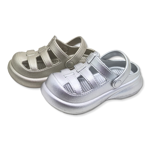 Children's Shoes EVA Summer Beach Shoes Gold And Silver With Reflection
