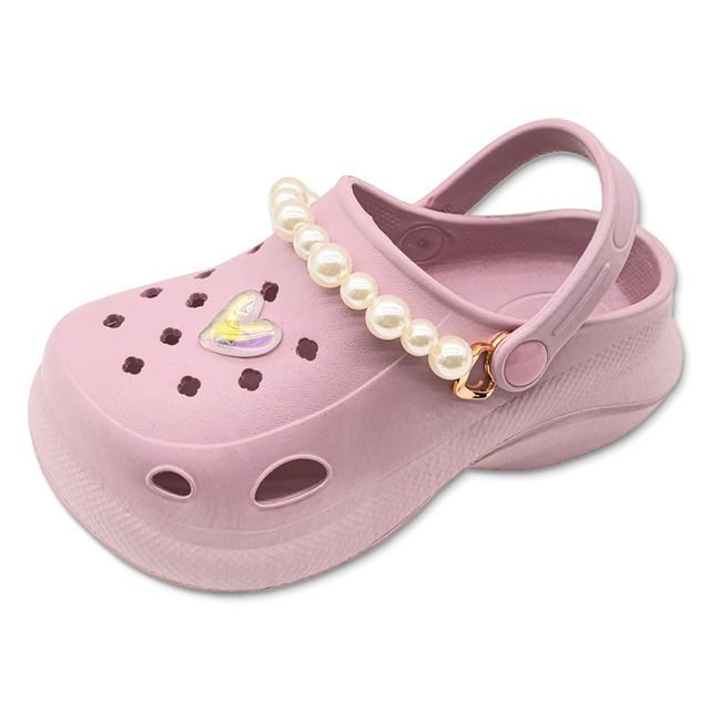 EVA Fashion Garden Shoes Girls Soft Non-Slip Slippers with Pearl Chain For Girls