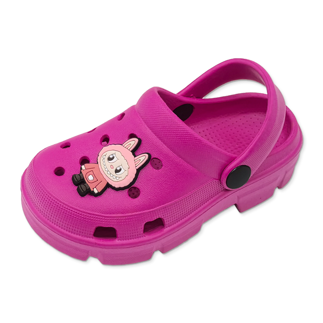 Kid’s EVA Shoes Cute Garden Shoes Baby Girls Solid Color Outdoor Sandals Slippers With Shoe Upper Decoration