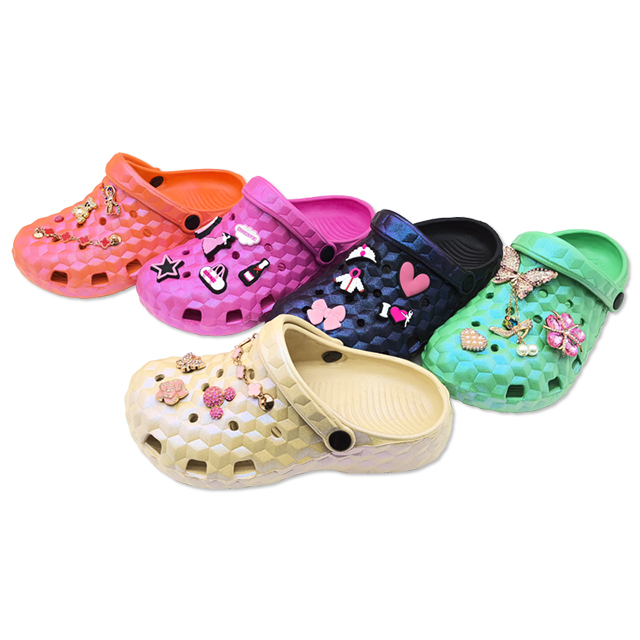 Women’s EVA Garden Shoes for Girls Summer Outdoor Platform Multiple Aurora Colors Slippers With Upper Decoration