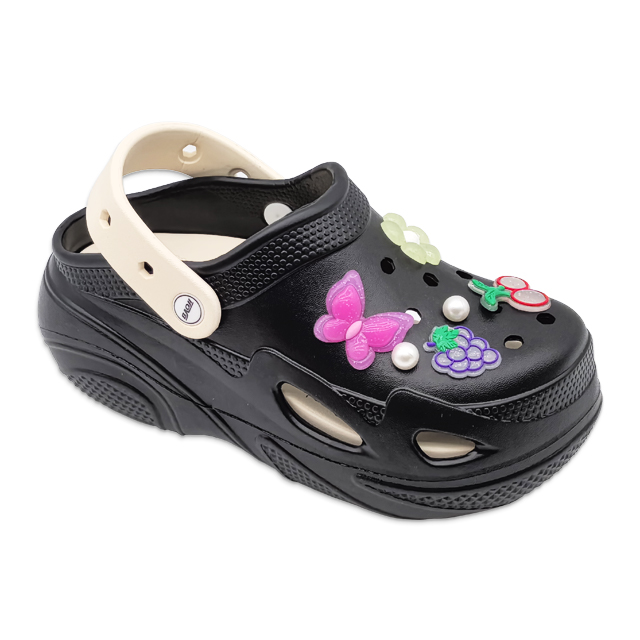 Women's EVA Shoes Garden Clogs Classic Slippers with Butterfly And Fruits Decoration Thick Soled Increase Height Sandals
