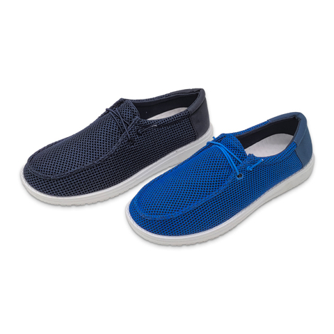 Flying Knitting Soft Sole Mens Loafer Shoes Solid Color Casual Simple Mature Style Gentleman Retro