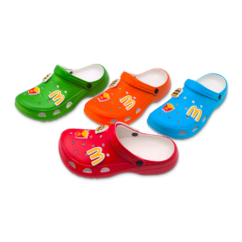 EVA Shoes Breathable Beach Garden Shoes for Men And Women Solid Color with Hamburger And French Fries Accessories