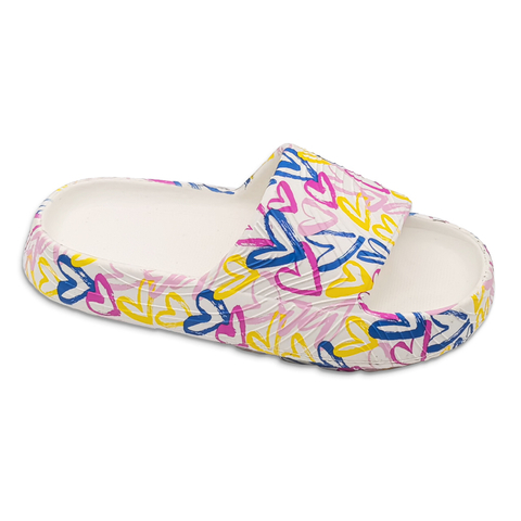 Women's EVA Slippers Cute Heart Decoration Slippers Solid Color Home Classic For Girls