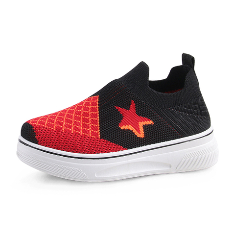 Children's Stripe Fly Knit Shoes Kids Sports Shoes Causal Breathable Shoes