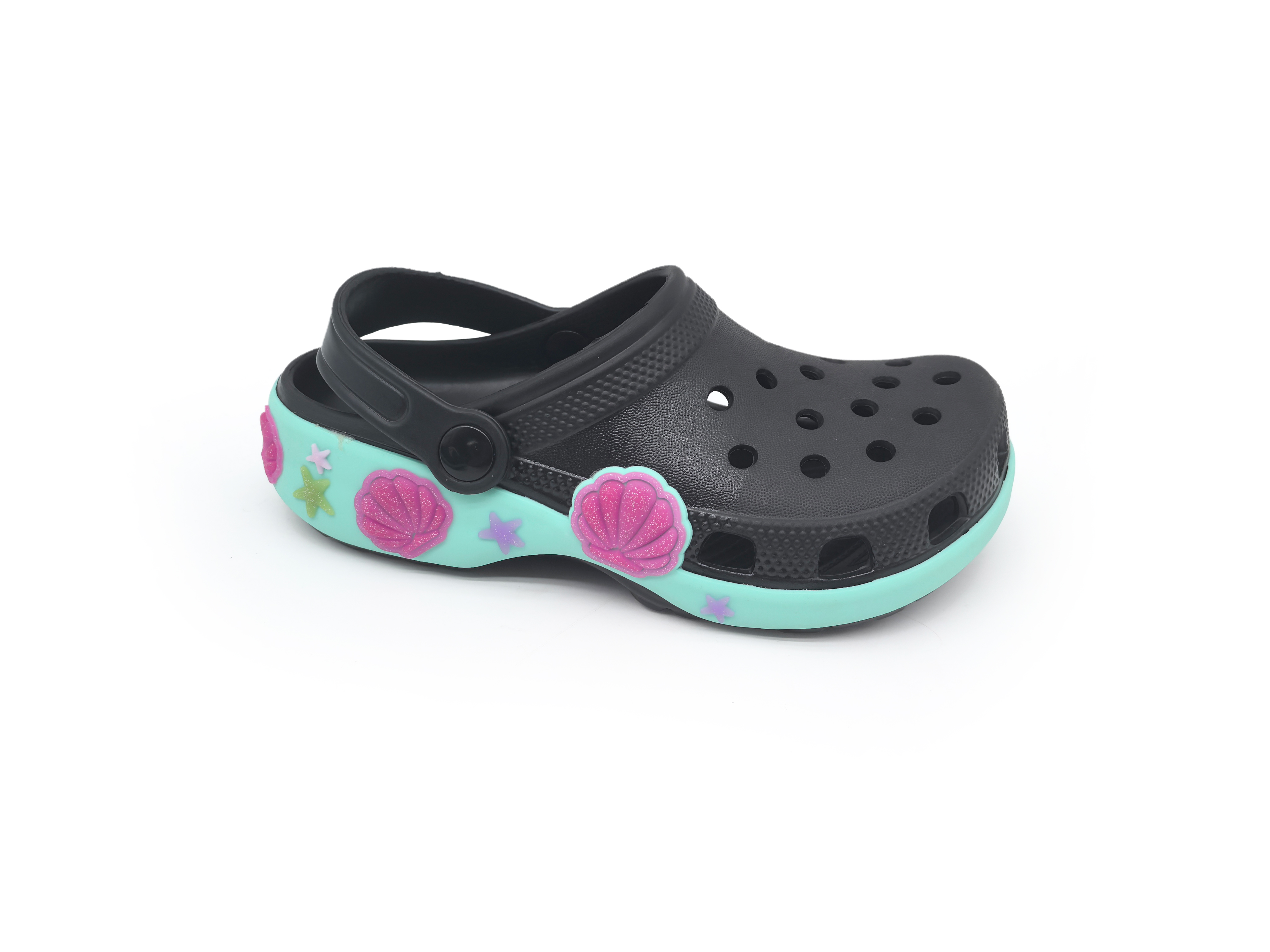 Children's EVA Solid Color Waterproof Cartoon Shell Clog Slippers