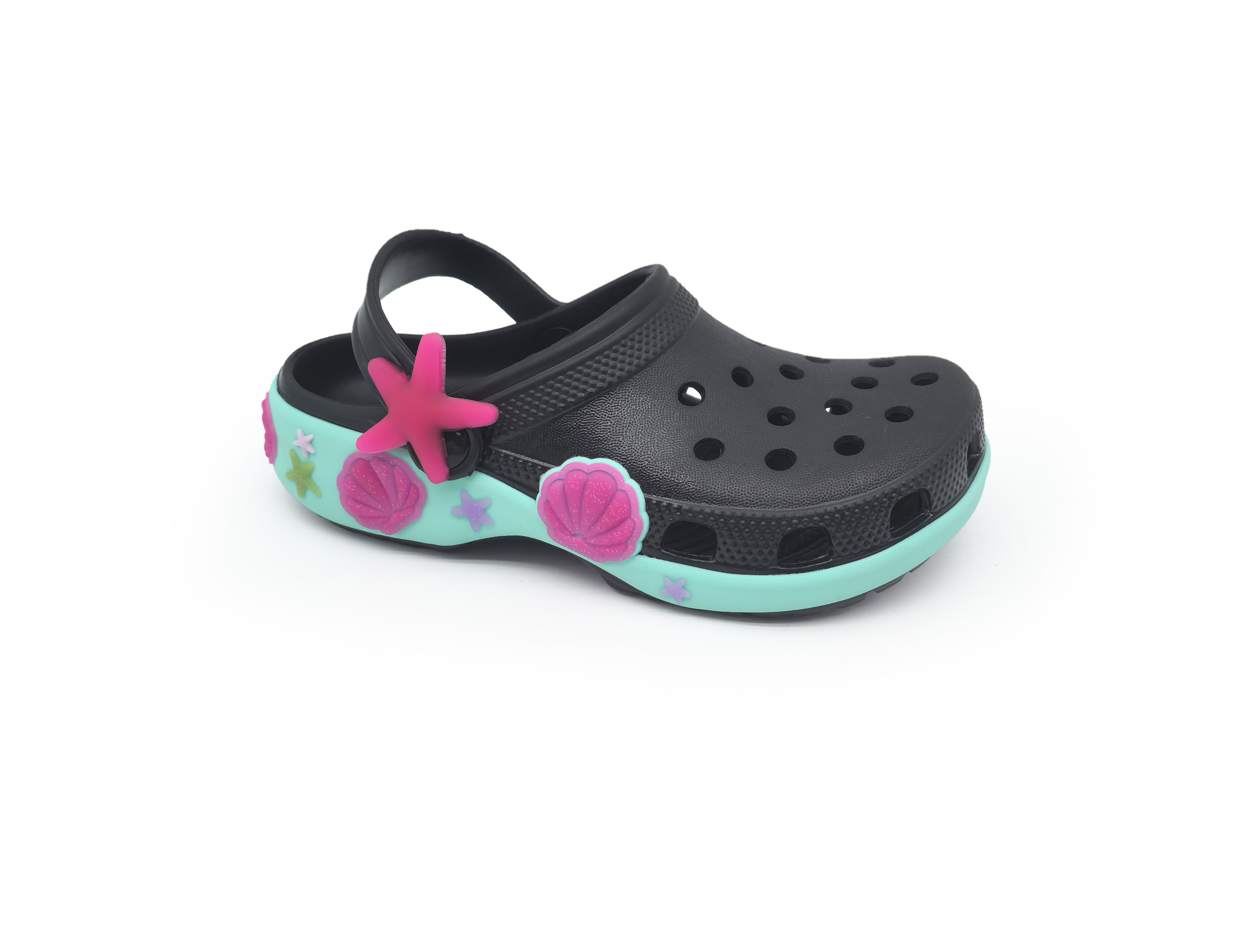 Children's EVA Solid Color Waterproof Cartoon Starfish & Shell Clog Slippers