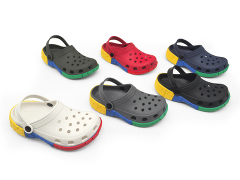 Children's EVA Solid Color-Block Waterproof Clog Slippers