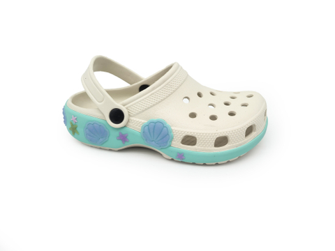 Children's EVA Solid Color Waterproof Cartoon Shell Clog Slippers
