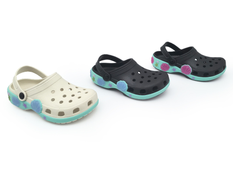 Children's EVA Solid Color Waterproof Cartoon Shell Clog Slippers