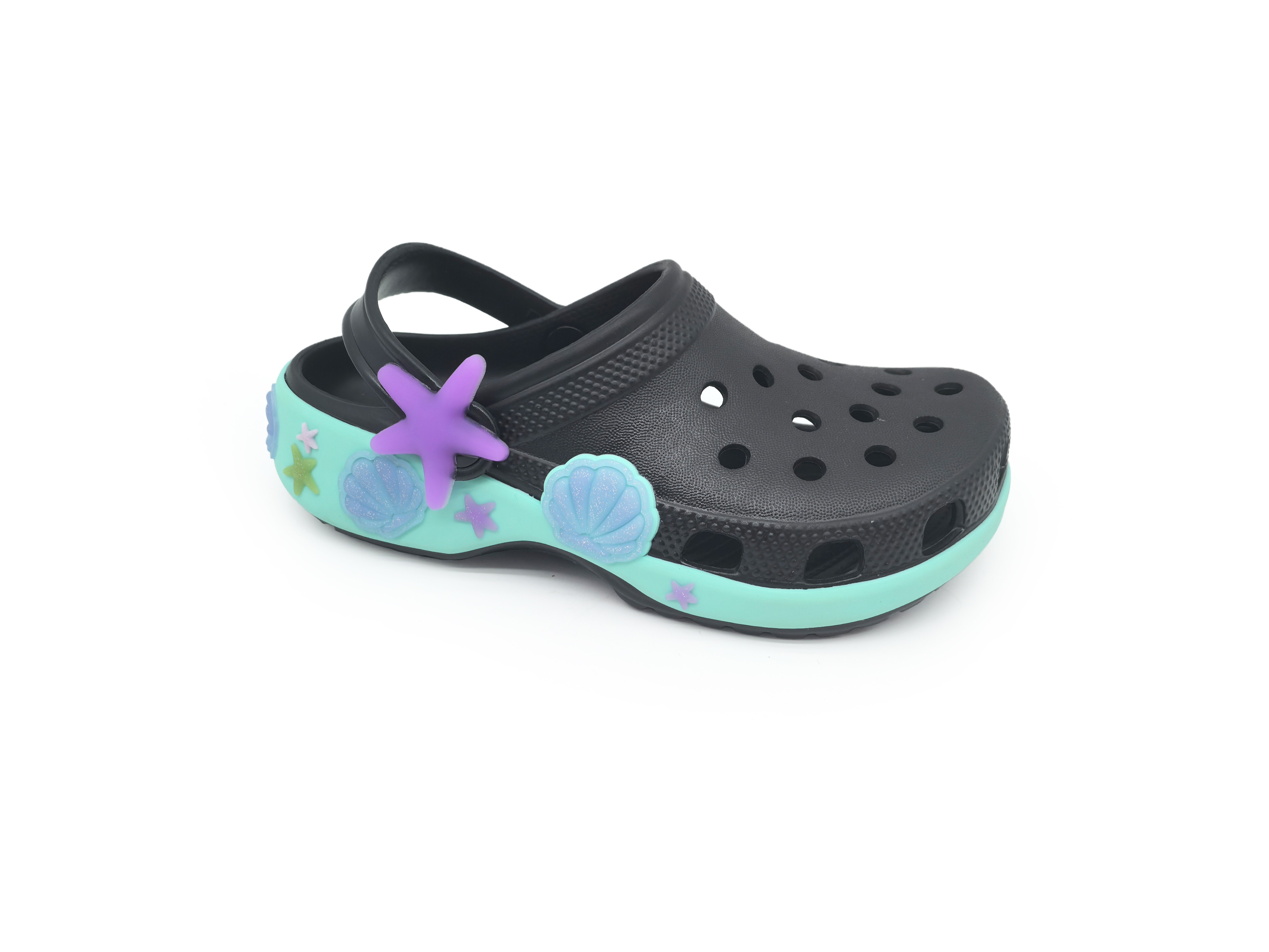 Children's EVA Solid Color Waterproof Cartoon Starfish & Shell Clog Slippers